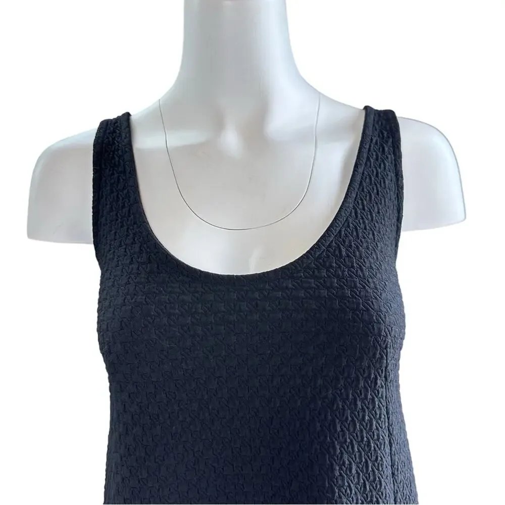Maeve Anthropologie Sidelong Seared Black & Navy Blue Tunic Slip Dress Small S - Picture 3 of 10
